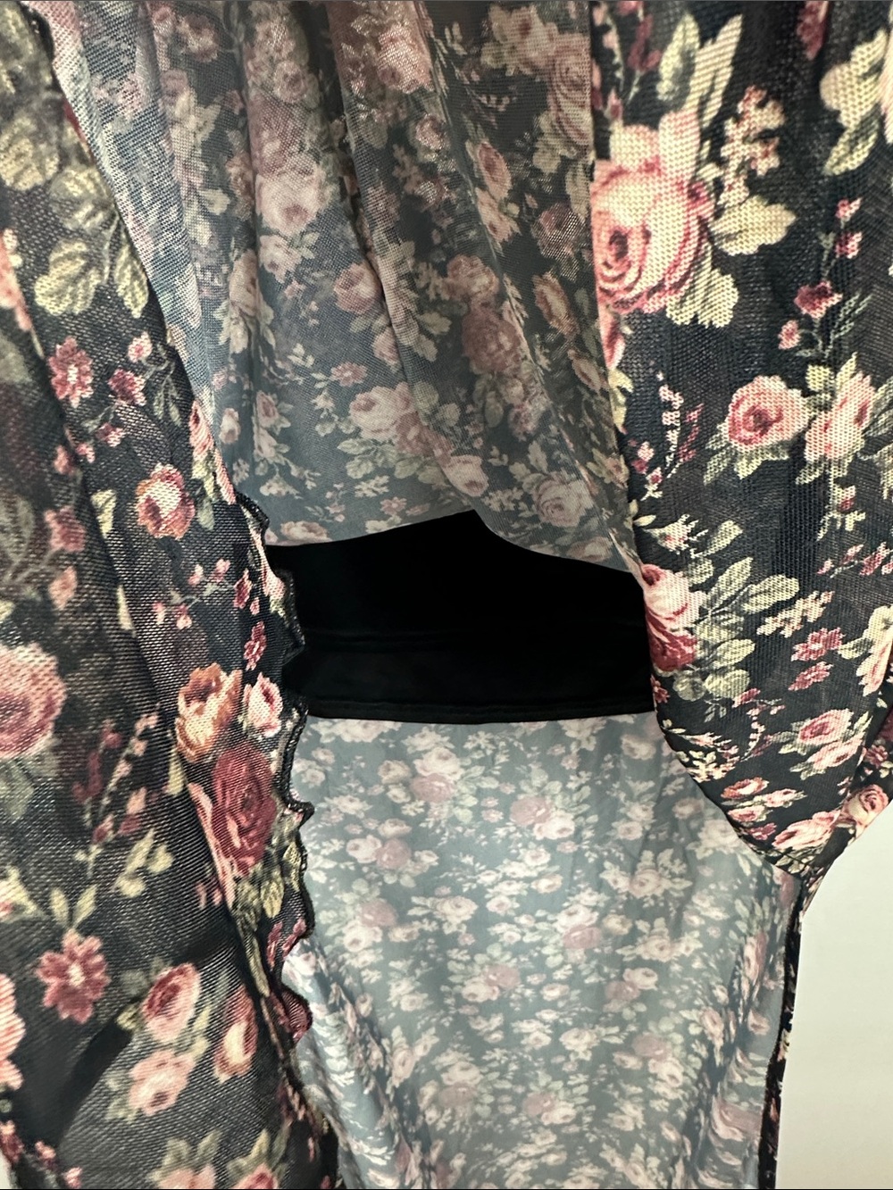 Torrid Black Floral Mesh Over Mini Maxi Skirt Sz 2X - Picture 8 of 12
